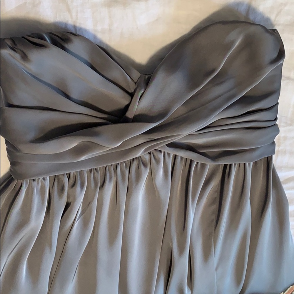 Strapless dress.